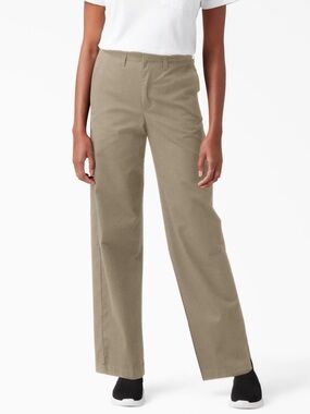 Dickies Women's High Rise Wide Leg Twill Pants